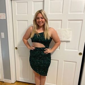 green midi dress